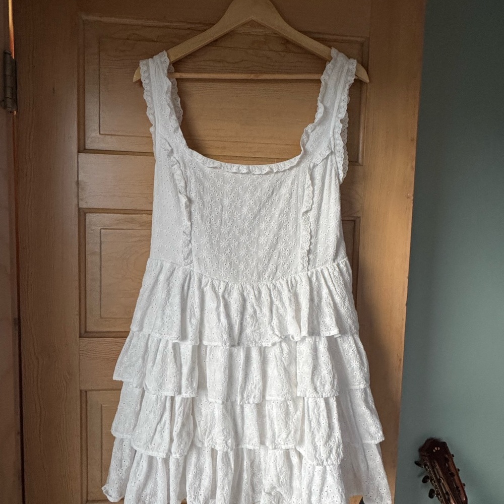 Altar'd State Tiered White Mini Dress - Picture 3 of 5